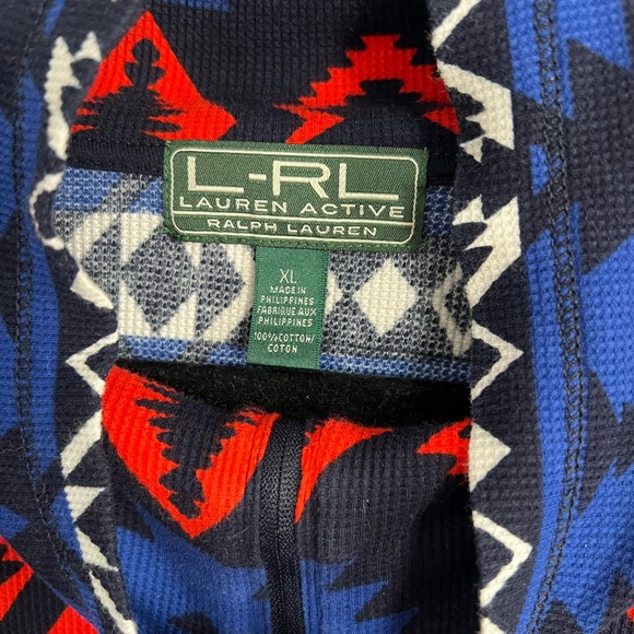 Lauren Ralph Lauren Active Aztec Southwest Waffle Top size XL - Picture 3 of 7